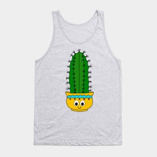 Cute Cactus Design #206: Spiky Cactus In Pretty Pot Tank Top